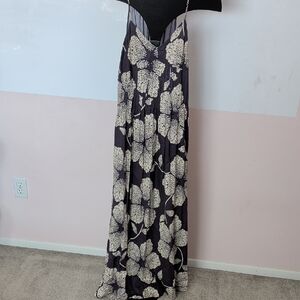 LC Lauren Conrad Purple and Cream Floral Dress